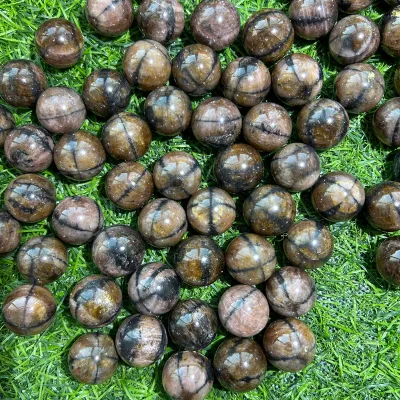 Hot Selling 2cm Chiastolite Ball Crystal Healing Spiritual Energy Natural Stone Chiastolite Spheres for Meditation