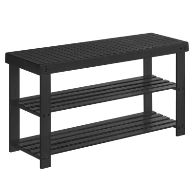 Bamboo Shoe Rack Wooden Shoe Shelf for Hallway Living Room Bamboo Storage Organizer Free Standing Shoe Racks Bamboo Shelf