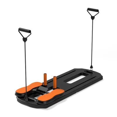 All-in-One Home Gym System Multifunctional Plank Trainer Board with Resistance Bands for Abdominal Core Workout