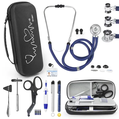 Custom Large Capacity Pu Leather Mesh Pocket Hard Stethoscope Case for Nurse Accessories Easy Carry Eva Case