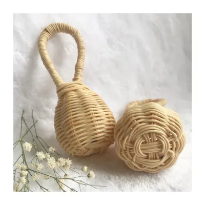 Infant Accessories - Children's Rattles Made of Rattan, New-born Baby Toys, Hand-woven Rattan Rattles, Rattling Toys.