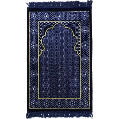Wholesale Muslim Portable Prayer Mat Thickened Soft Embossed Polyester Square Outdoor Woven Prayer Mats