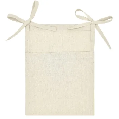 Multifunctional Cotton Baby Bedside Storage Hanging Bag Single Compartment Linen for Diaper Wrap and Teething Toy Storage