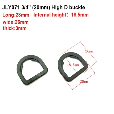 30mm Professional Heavy Duty Strong Black Plastic D Ring Buckle 1.2 Inch Webbing Connector for Backpacks Handbags Luggage
