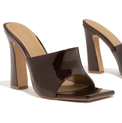 Chunky Heel Square Toe Summer Sandal Women High Heels Sandal