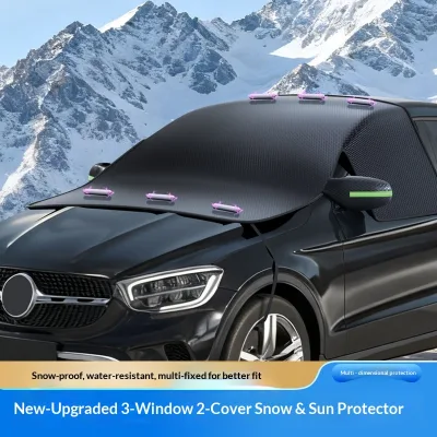 Universal Waterproof Car Snow Cover Oxford Cloth Front Windshield Anti-freeze Cover Anti-frost Anti-snow Winter Half Cover Car
