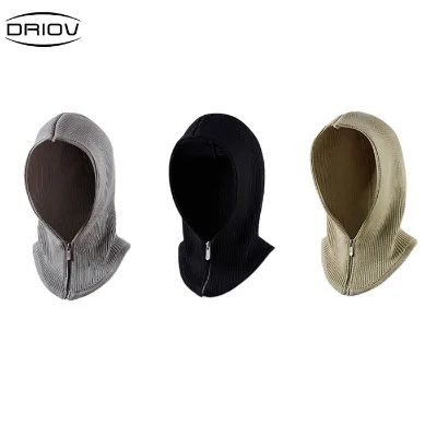 Fashion Ski Maskss Winter Warm Outdoor for Men Women Custom Knitted Balaclava Hoodies Hats With Zipper