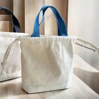 Portable Handle Drawstring Tote Bag Custom Reusable Storage Pouch for Lunch Gift Cosmetic Packaging
