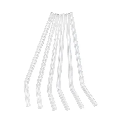 High Quality High Borosilicate Reusable clear Drinking Straw Glass Straw for Drinking
