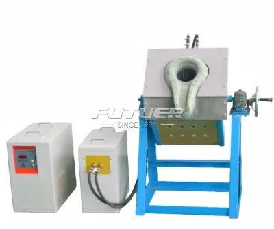 High Temperature Inductotherm Superaudio Frequency 25KW Induction Furnace for Tilting Type Melting Furnace