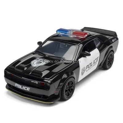 1:32 Toy Alloy Hell Cat Police Car Model Durable Metal Pullback Diecast Model Car for Children's Simulation Gift Diecast Toys