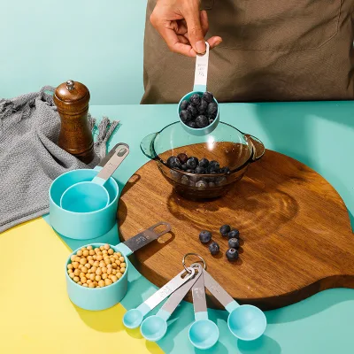 Premium Quality Measuring Cups and Spoons Set with Stainless Steel Handles Perfect for Dry and Liquid Ingredients