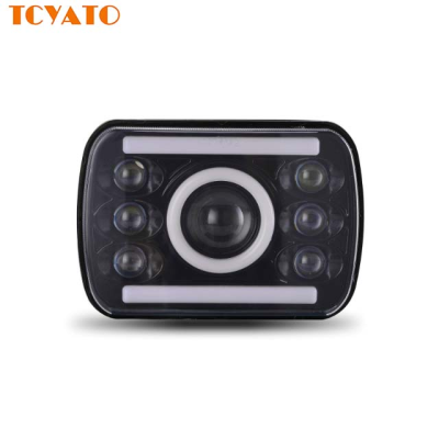 TCYATO Seven-inch square Headlights, Modified Headlights, H-shaped Work Lights, Front Headlights, and Car Led Headlights