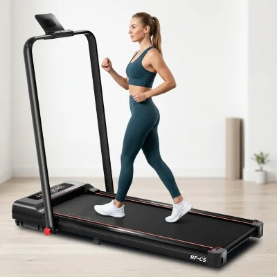 Foldable Walking Treadmill LED Display Home Exercise LED Screen Running 2 in 1 with Remort Control With LED Screen