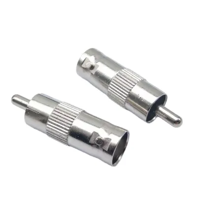 RF Connectors BNC Female Jack to RCA Male Plug Connector Nickel Plated With Zinc Alloy Shell