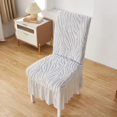English Version Cationic Wave Skirt Chair Cover for Hotel Restaurant Use Dustproof Polyester Material Modern Simple