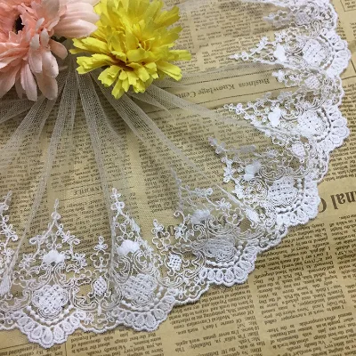 New Style Lace Trim Embroidery Border Lace Trimming Border Chemical Embroidery Lace Trimming for Dress
