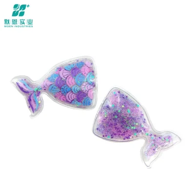 New Design Custom Shape Goldfish Design Cooling Eye Patches Gel CMC Glitters Eye Pad
