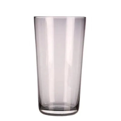 Custom Smork Gray Colored Glass Cups Hand Blown Classic Highball Water Glass Modern Drinkware for Beverage