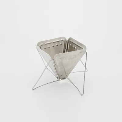 Outdoor Camping Pour-over Coffee Filter Funnel with Stand Stainless Steel Dripper Reinforced Durableessential for Outdoor Use