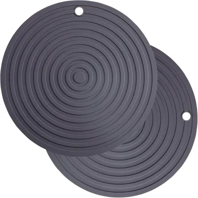 Silicone Trivets Mats Large Size Hot Pads Trivets Round for Hot Dishes SiliconeTrivet Mats Grey Silicone Hot Pads for Kitchen
