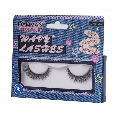 Hand Made Faux Mink Eyelashes Natural Long Strip Lashes With Personal Logo