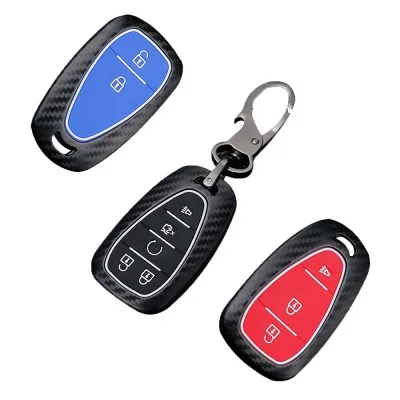 Carbon Fiber Silicone Car Key Covers Key Case Fob Shell for chevrolet