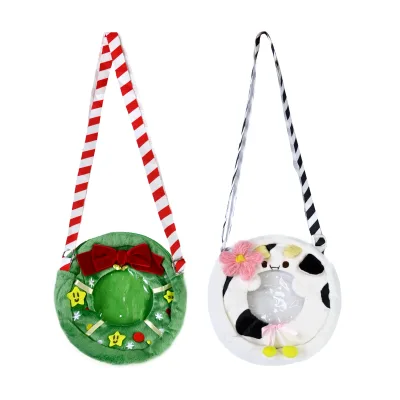 Custom Youth Plush Ita Bag Backpack Donut Shaped Cow Shoulder Bag Crossbody Shoulder Bag for Matching Clothes