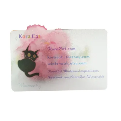 CR80 Custom logo Double Sides Printing Matt Transparent Pvc clear Luxury Business Card