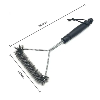 Factory Wholesale Stainless Steel Y-Shaped Curly Barbecue Brush Plastic Handle BBQ Grill Cleaning Tool BBQ Stove Cleaning Brush