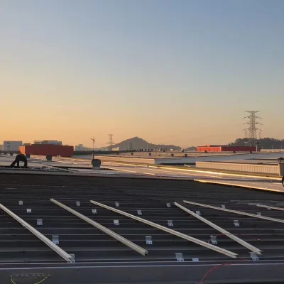 Ningbo Da Feng Project Metal Roof Solar Mountings