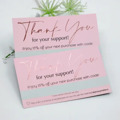 Custom Printed Promotion Commercial Advertising  Thank You Card Flyer for Businesses Greeting Card with logo