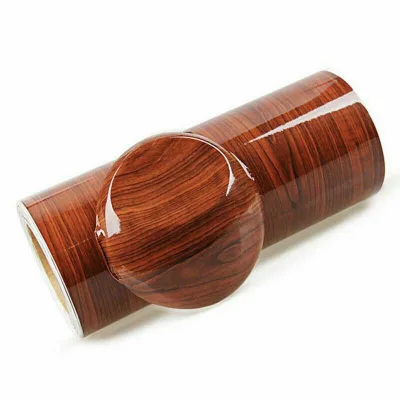 High Glossy Wood Grain Textured Vinyl Sticker DIY Film Wrap Automobiles Waterproof Vinyl Self Adhesive PVC Carbon Car Decoration