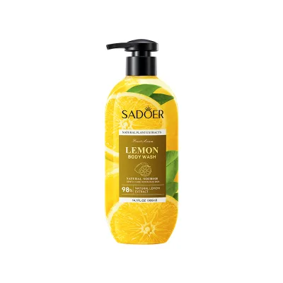 New Trend SADOER Skin Smoothing Bath Lotion Nourishing Brightening Lemon Extract Shower Gel Body Wash for Skin Care