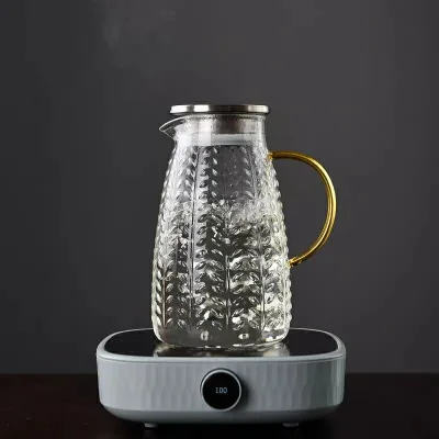 Modern New Design Eco-Friendly Borosilicate Glass Kettle with Handle and Lid for Party