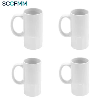 SCCFMM 20 oz Ceramic Beer Mugs-Sublimation Blanks BPA-Free Microwave Safe Glossy Finish for Oktoberfest Wedding Dad Husband
