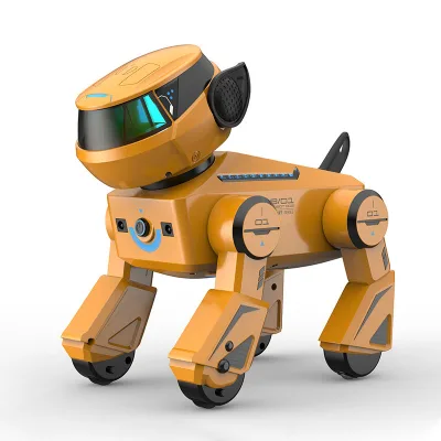 Smart Bluetooth Cyber Technology RC Robot Dog With Cool Light Music Dancing Stunt Actions Interactive Gift for Kids RC Stunt Dog