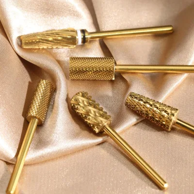 2024 Nails Drill Bit 5XC 2 Way Germany Manicure Gel Remove Tool Pedicure Gold High Quality Nails Skinny Cuticle Drill Bit