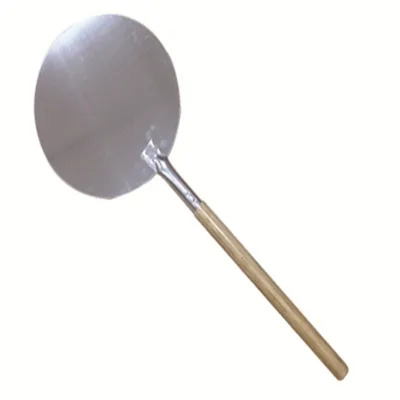 Commercial Round Aluminum Pizza Peel with Solid Wooden Handle for Wood Fired Pizza Oven