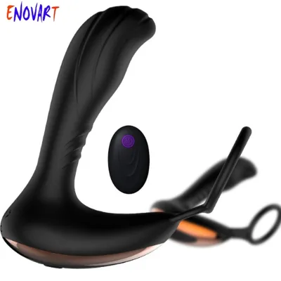 Men 's Silicone Prostate Massager Silicone Plug Lock Ring