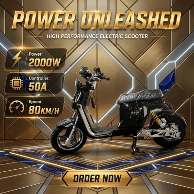 2000W U2 PRO Electric Bike, with Two-person Seat Pack, 30H High-performance Motor, and Upgraded Suspension