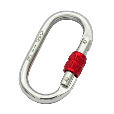 25KN Chrome Plated O-Type Carabiner Main Lock for Outdoor Rock Climbing Yoga Hammock Connection Ring Fall Protection
