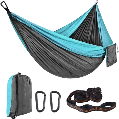 Outdoor Custom Nylon Double Camping Hammock Tree Hammock Portable Parachute Hammocks for Picnic Camping Travel