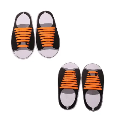 Wholesale Multi Color Men and Women Silicone Rubber Fashion  Elastic Shoelace No Tie Shoelace