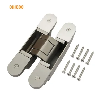 Heavy Duty Modern Stainless Steel Invisible Hinge 3D Adjustable Concealed SUS 304 Swing Gate 120KG Bathroom Door Window
