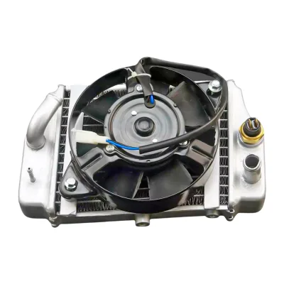 Motorcycle Radiator Water Cooled Motor Cycle tank with Fan Motorbike Spare Part for 250cc 450cc Motor Engine