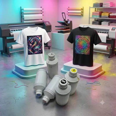 High Density White DTF Ink Vivid Color CMYK Pigment Ink Set Heat Transfer Printing Film Ink