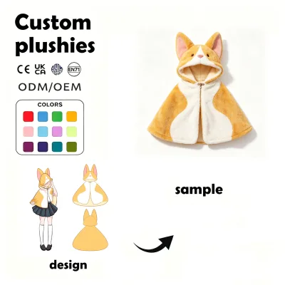 Custom Plush Blanket Oem Kawaii Shawl Cloak Coral Velvet Cape Cartoon Anime Blanket Office Windproof Fleece Cloaks for Children