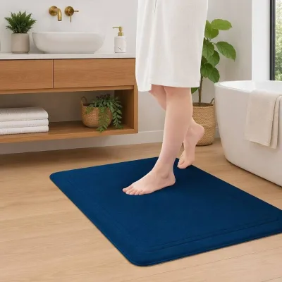 2-Piece Thick Memory Foam Modern Pet Friendly Bathroom Floor Mats Non-Slip Antibacterial Animal Print Design Customizable Home