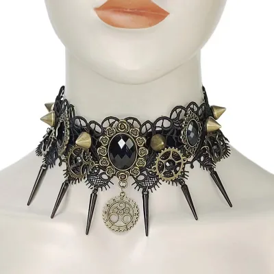 Vintage Punk Jewelry Set-Bracelet Necklace Halloween Carnival Night Festival Party Makeup Ball Dress Fashion Jewelry Special